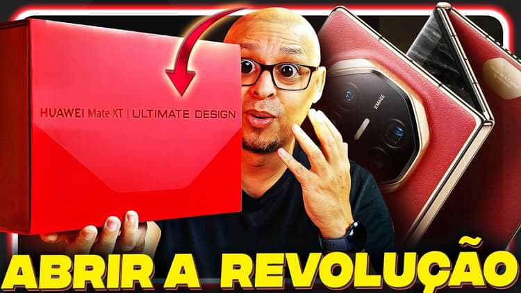 Youtube Video CHEGOU AQUI!  3 TELAS! ! HUAWEI MATE XT ULTIMATE DESIGN!