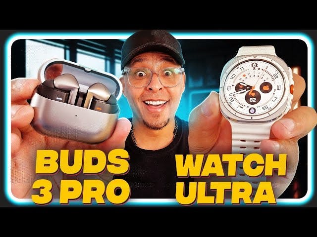 Youtube Video Galaxy Watch Ultra e Galaxy buds 3 e 3 PRO. Os smartwatchs e fones de ouvido da Samsung